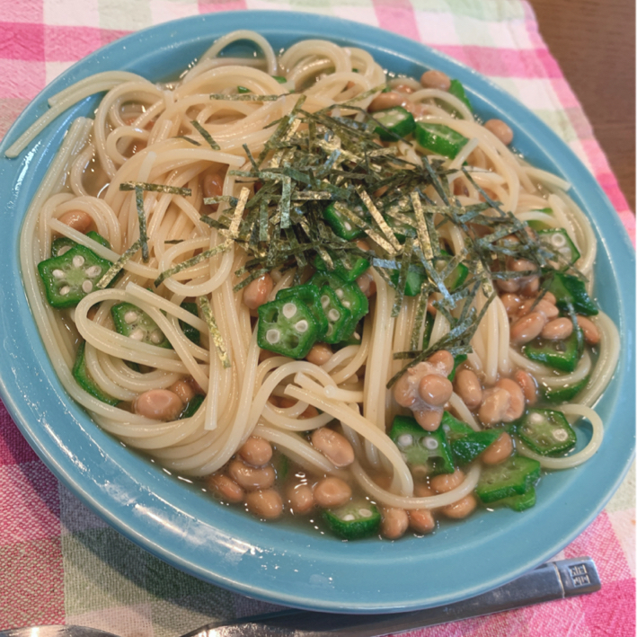 和えるだけ おくら納豆パスタのレシピ動画 作り方 Delish Kitchen