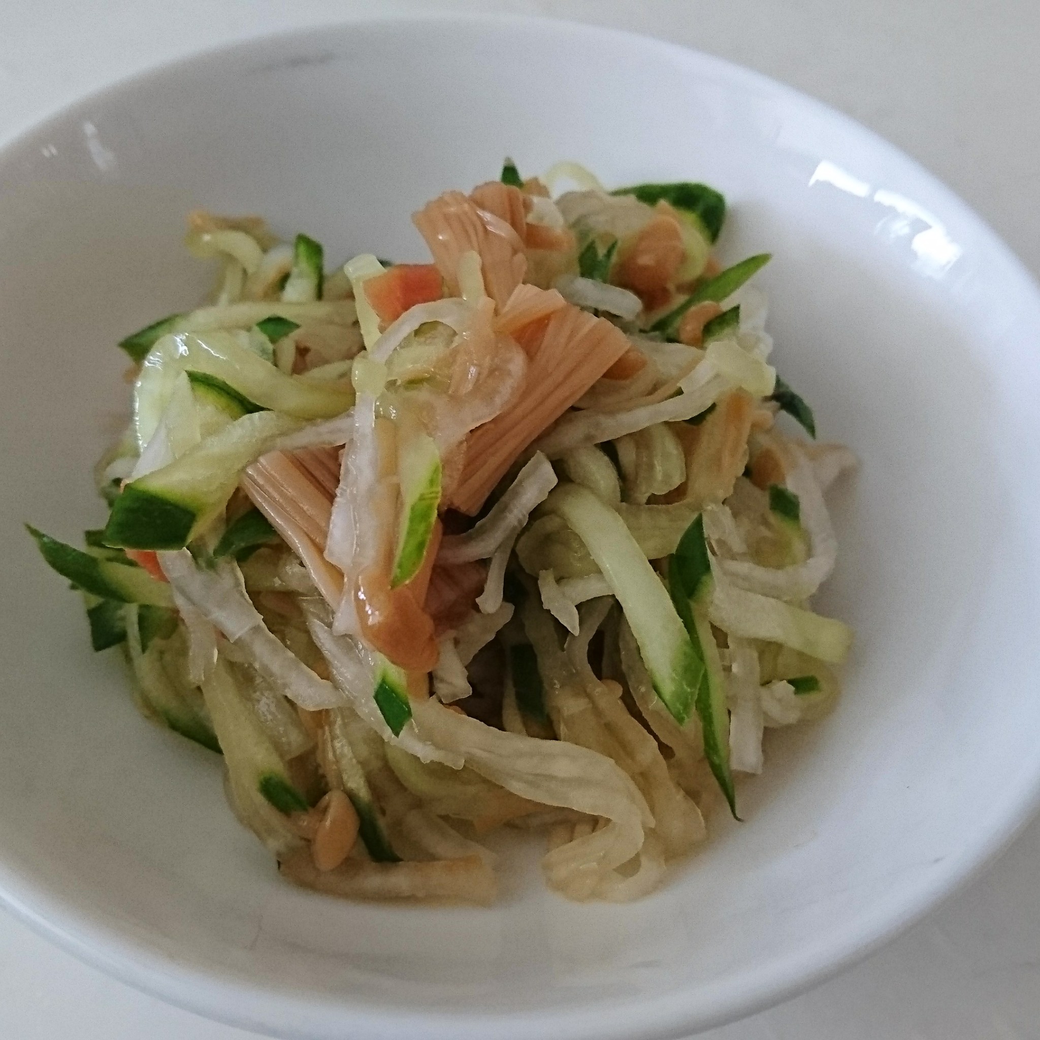 あえるだけ 大根ときゅうりのなめたけあえのレシピ動画 作り方 Delish Kitchen