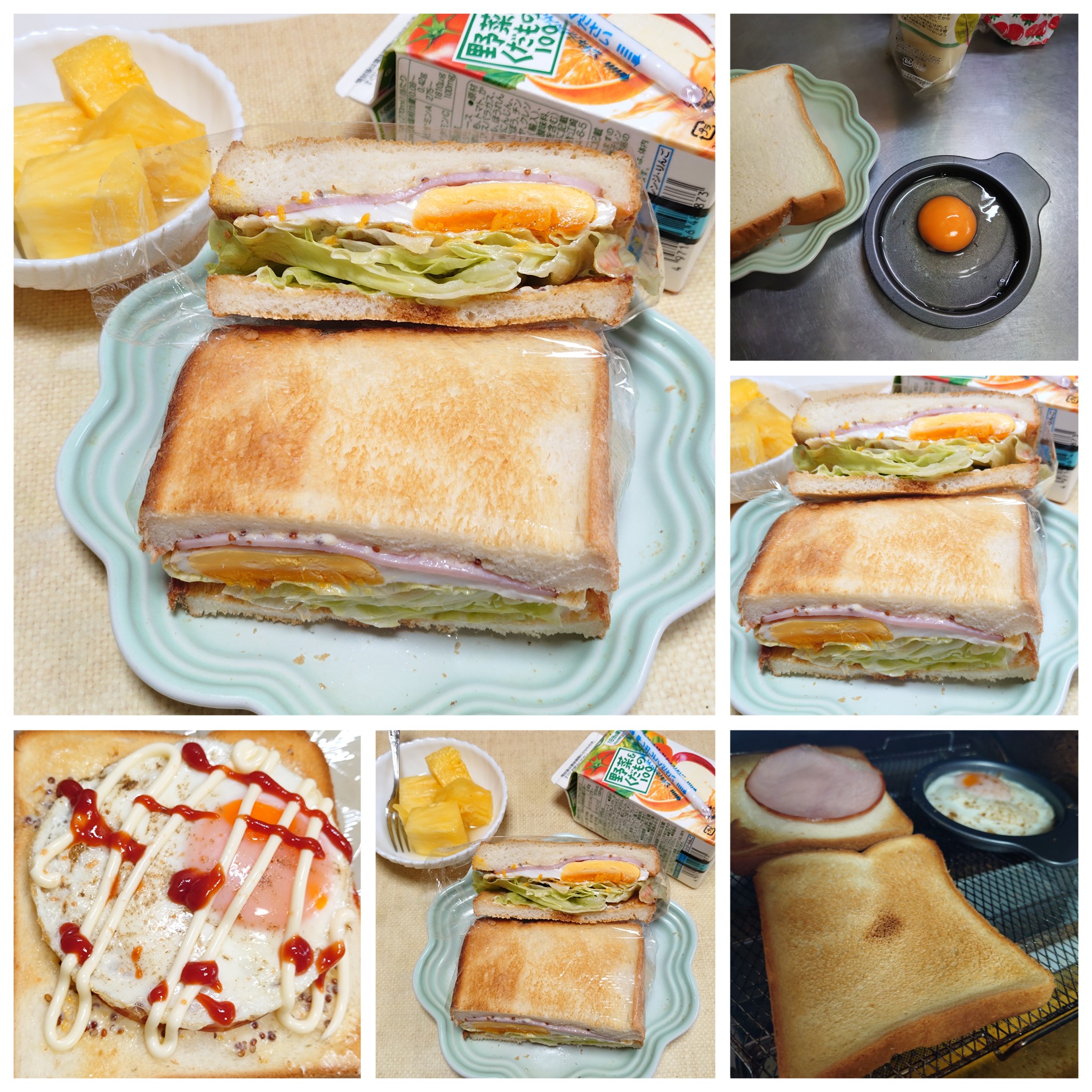 ボリューム満点！ たっぷりレタスのハムエッグサンドのレシピ動画